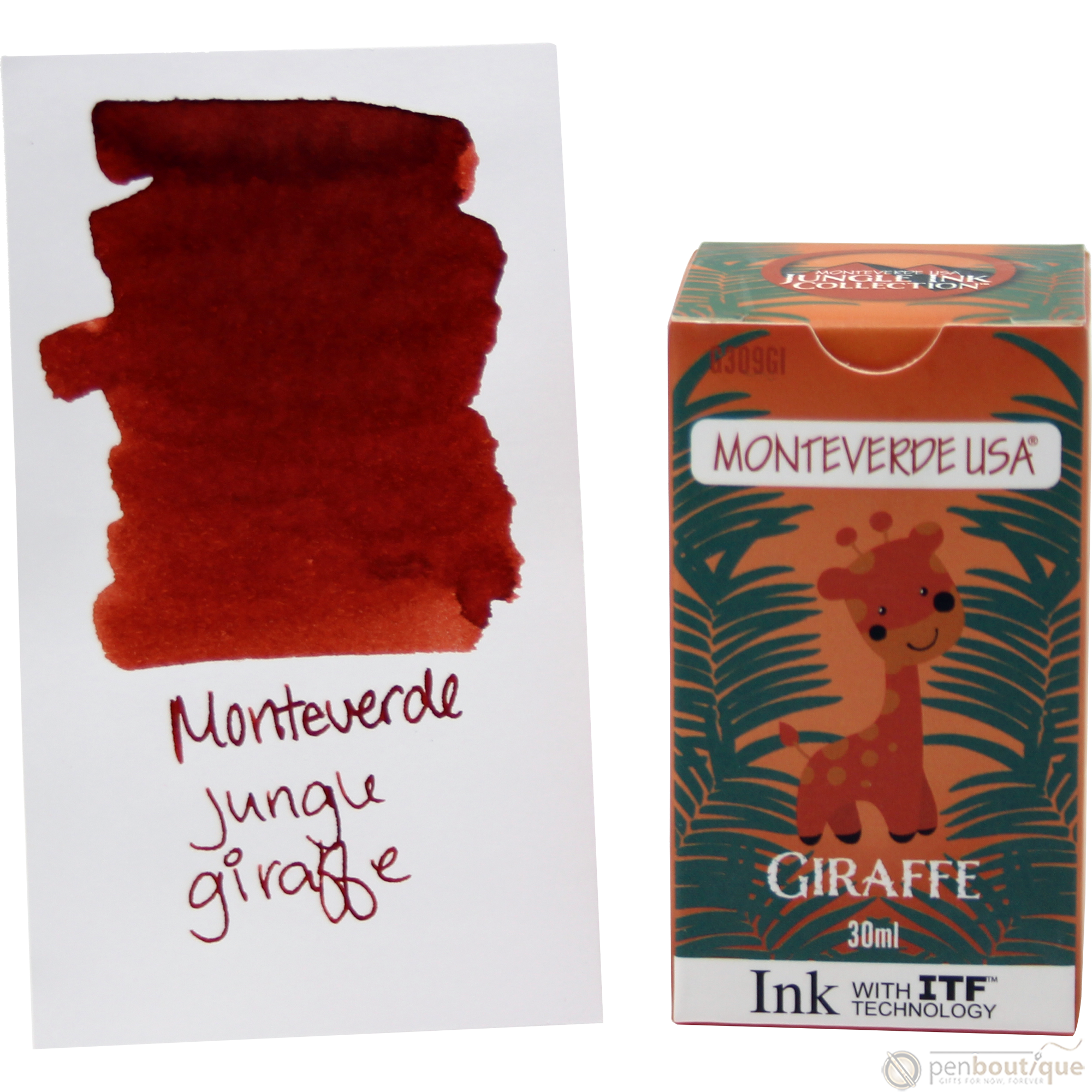 Monteverde Ink Bottle - Jungle Giraffe (Orange) - 30 ml-Pen Boutique Ltd