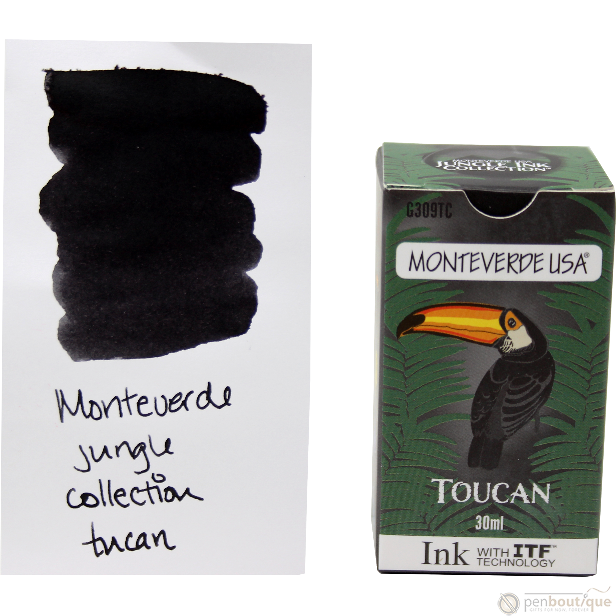 Monteverde Ink Bottle - Jungle Toucan (Black) - 30 ml-Pen Boutique Ltd