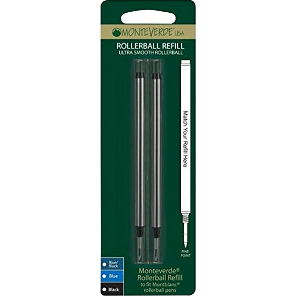 Monteverde Rollerball Refill to fit Montblanc pen - Black Fine 2/pack-Pen Boutique Ltd