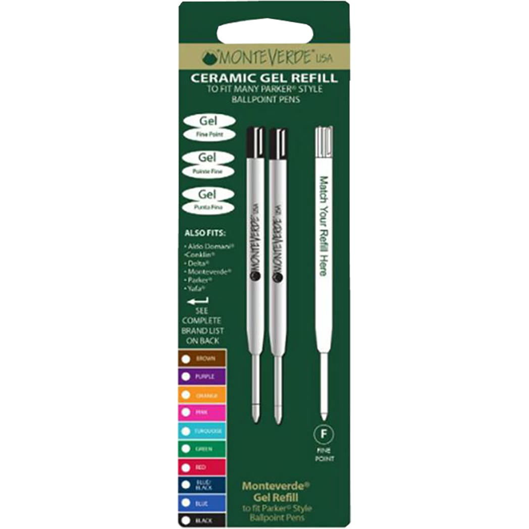 Monteverde Blue Capless Ceramic 2 Pack Gel Refill To Fit Parker BP Pens-Pen Boutique Ltd