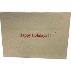 Monk Paper Happy Holiday Card with Natural Envelope - Pack of 12-Pen Boutique Ltd