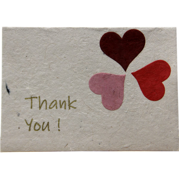 Monk Paper Thank You Note with Envelope - Cornflower Petal Red Letter - 10 Per Pack-Pen Boutique Ltd