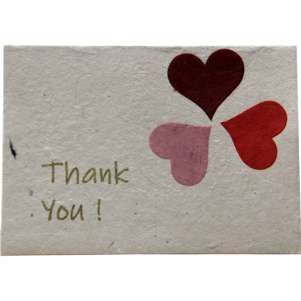 Monk Paper Thank You Note with Envelope - Cornflower Petal Red Letter - 10 Per Pack-Pen Boutique Ltd