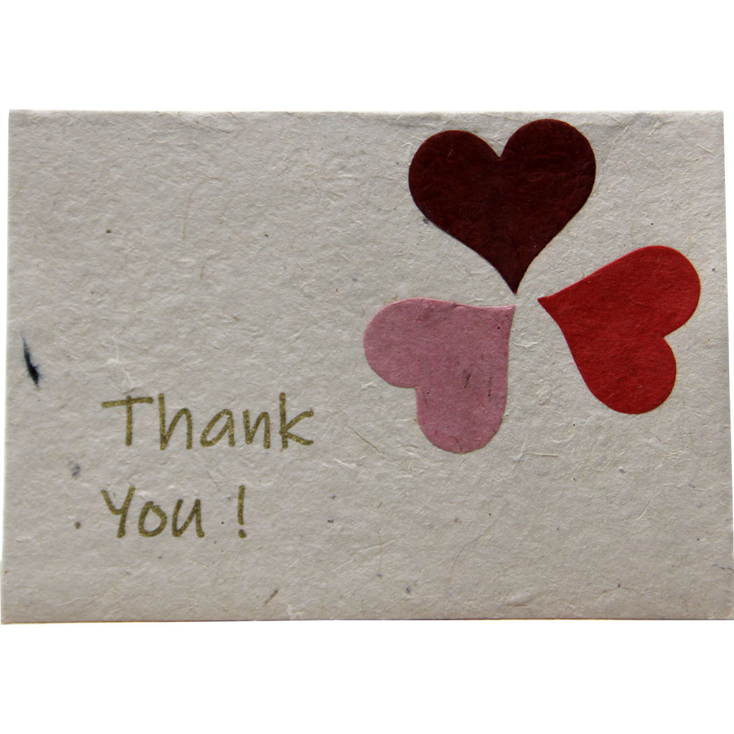 Monk Paper Thank You Note with Heart design Envelope - pack of 12-Pen Boutique Ltd