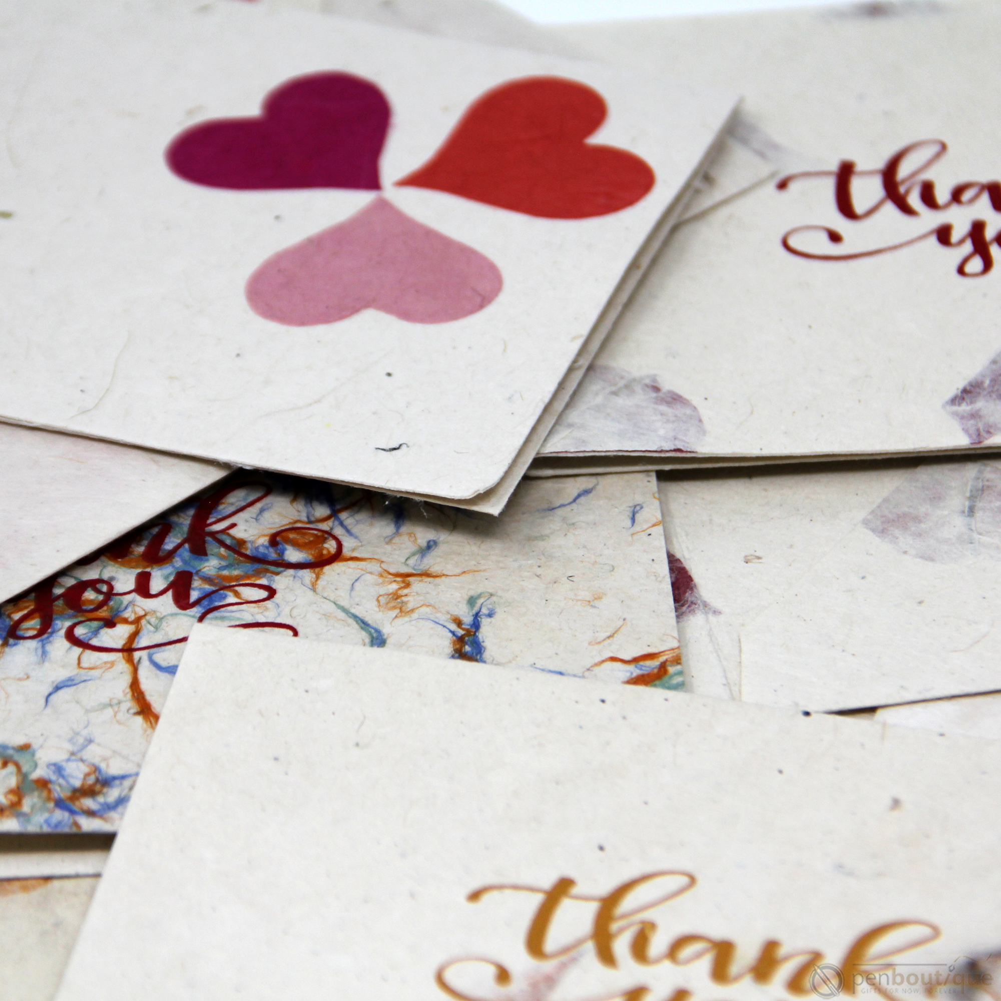 Monk Paper Thank You Note with Rose Petal Envelope - pack of 12-Pen Boutique Ltd