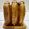 Pen Boutique Three Mini Wise Monkeys Paper Weight with Mask See Hear or Speak No Evil-Pen Boutique Ltd