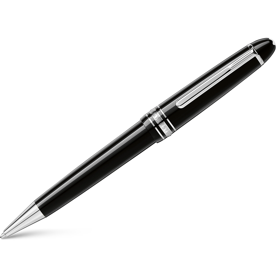 Montblanc Meisterstuck Ballpoint Pen - Black - Platinum Trim - Midsize-Pen Boutique Ltd