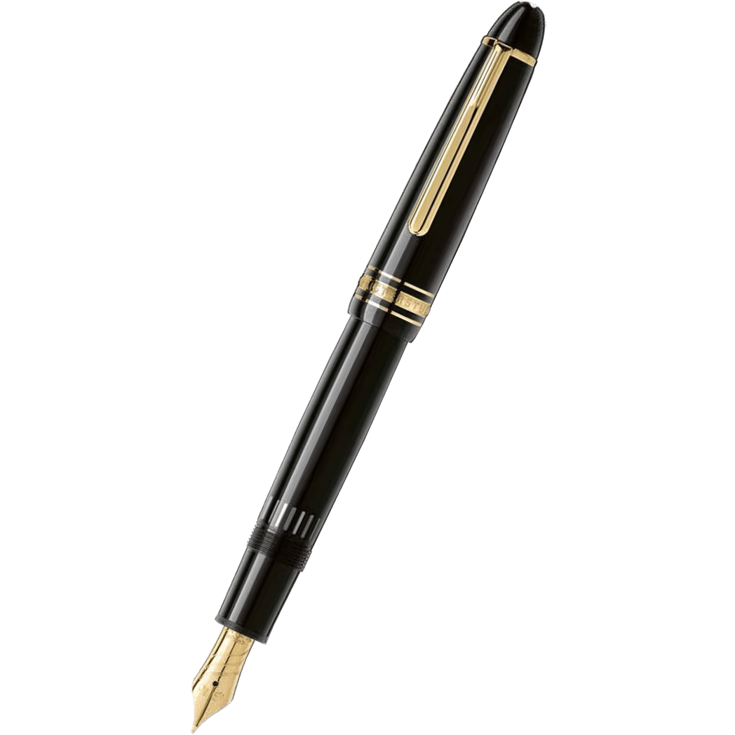 Montblanc Meisterstuck Calligraphy Fountain Pen - 146 Black - Curved Nib-Pen Boutique Ltd