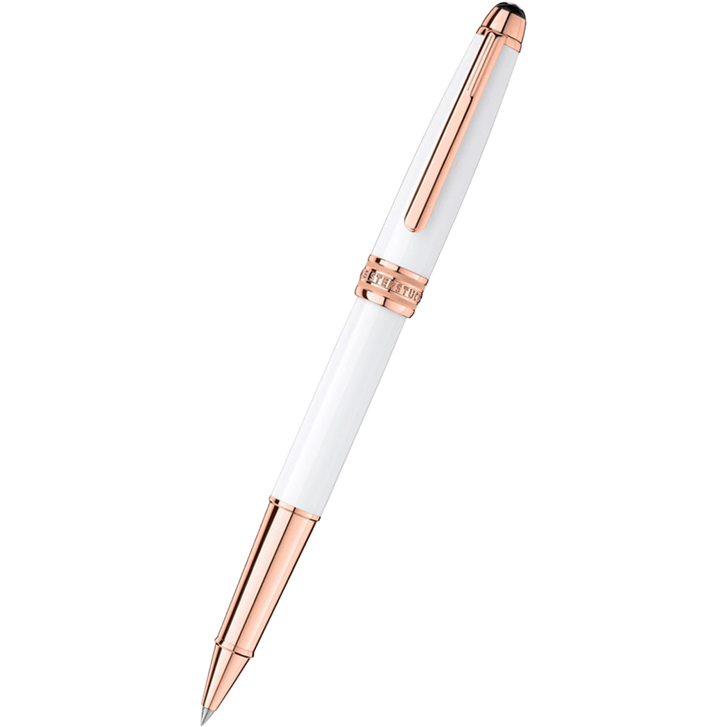 Montblanc Meisterstuck Rollerball Pen Solitaire White Rose Gold Tr Pen Boutique Ltd