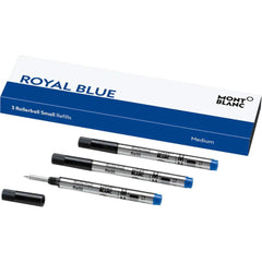 Montblanc Rollerball Pen Refill - Royal Blue - Small Medium (3 Per Pack)-Pen Boutique Ltd