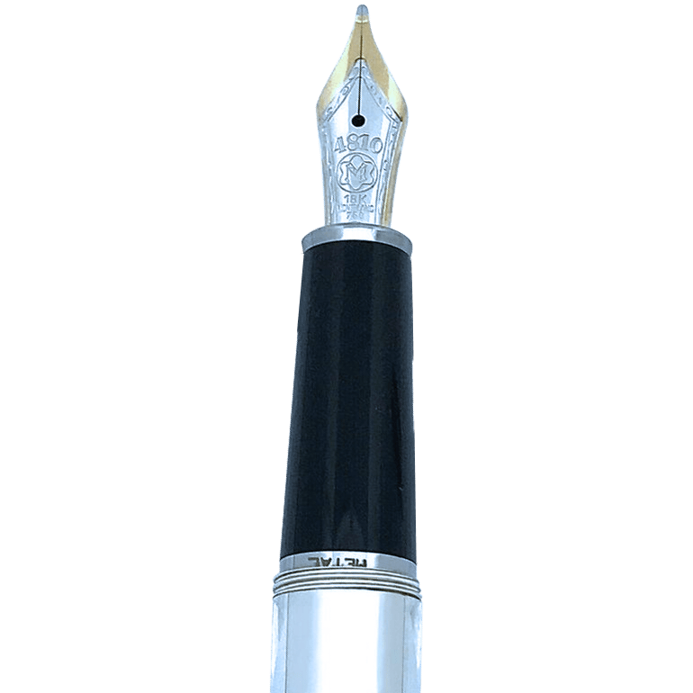Montblanc 144 Meisterstuck Fountain Pen -Silver Fiber Guilloche M-Pen Boutique Ltd