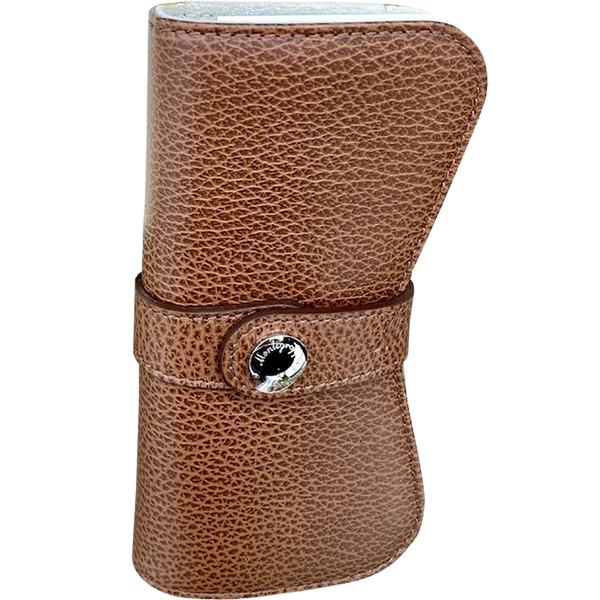 Montegrappa Italian Leather Double Pen Case- Brown-Pen Boutique Ltd