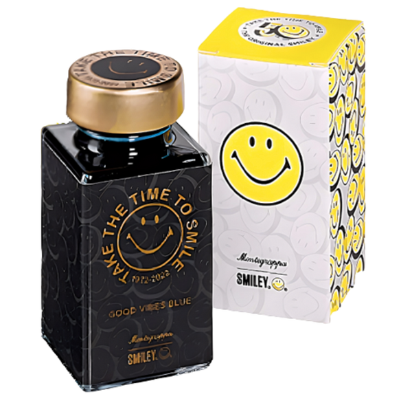 Montegrappa Smiley Ink Bottle - 50ml - Good Vibes Blue-Pen Boutique Ltd