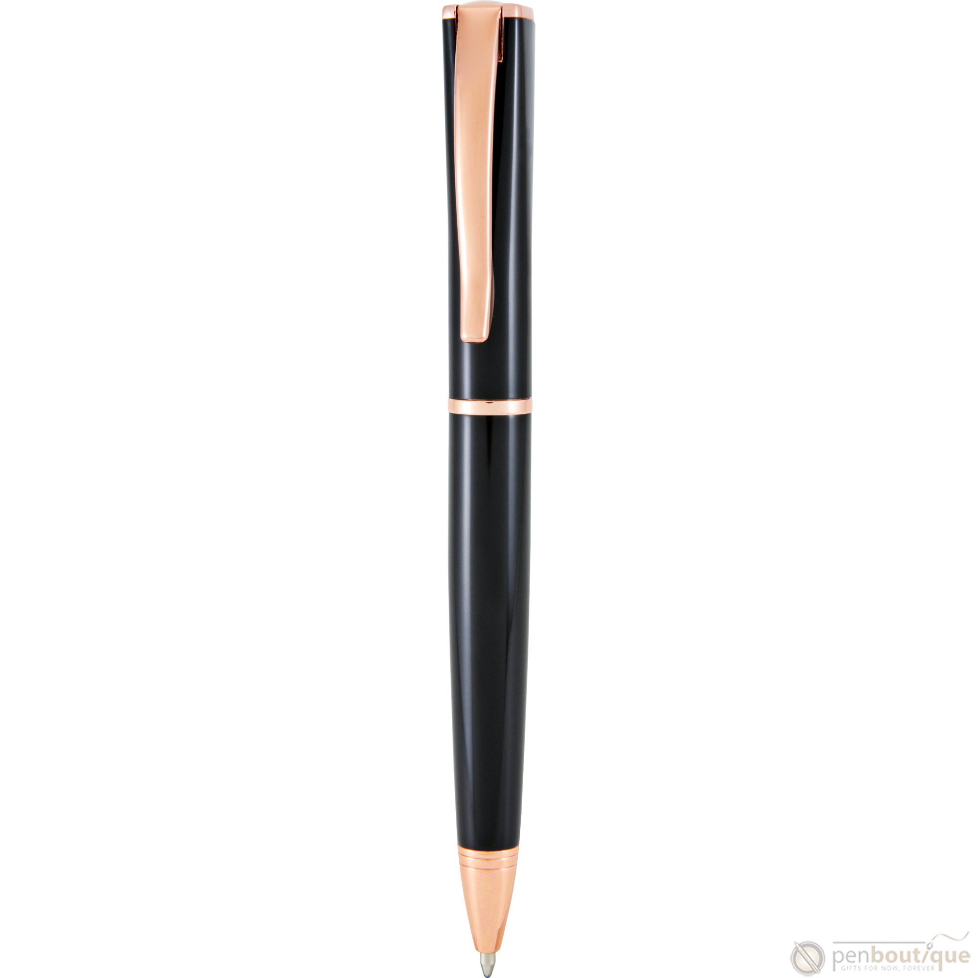 Monteverde Impressa Black with Rose Gold Trim Ballpoint Pen-Pen Boutique Ltd