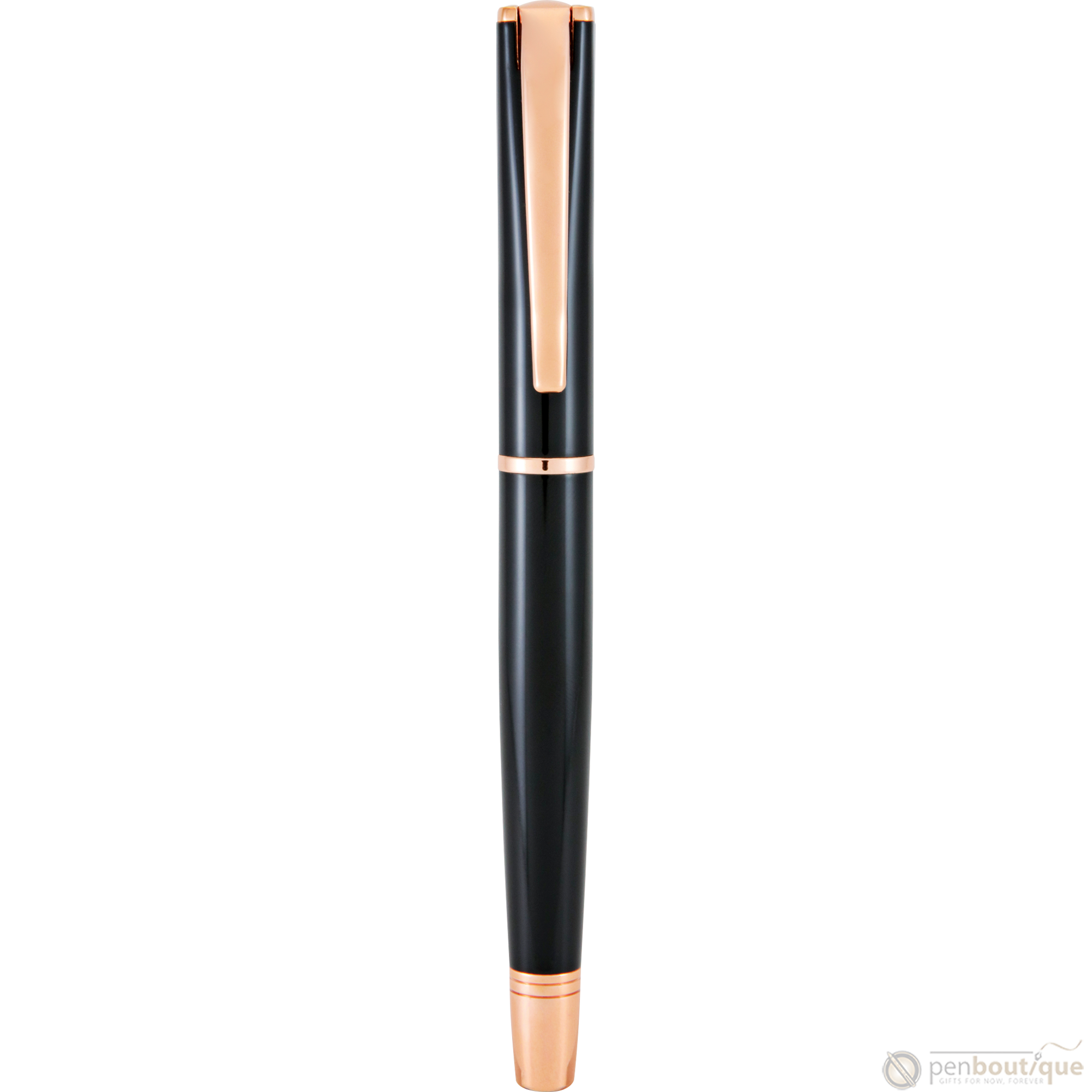 Monteverde Impressa Black with Rose Gold Trim Rollerball Pen-Pen Boutique Ltd