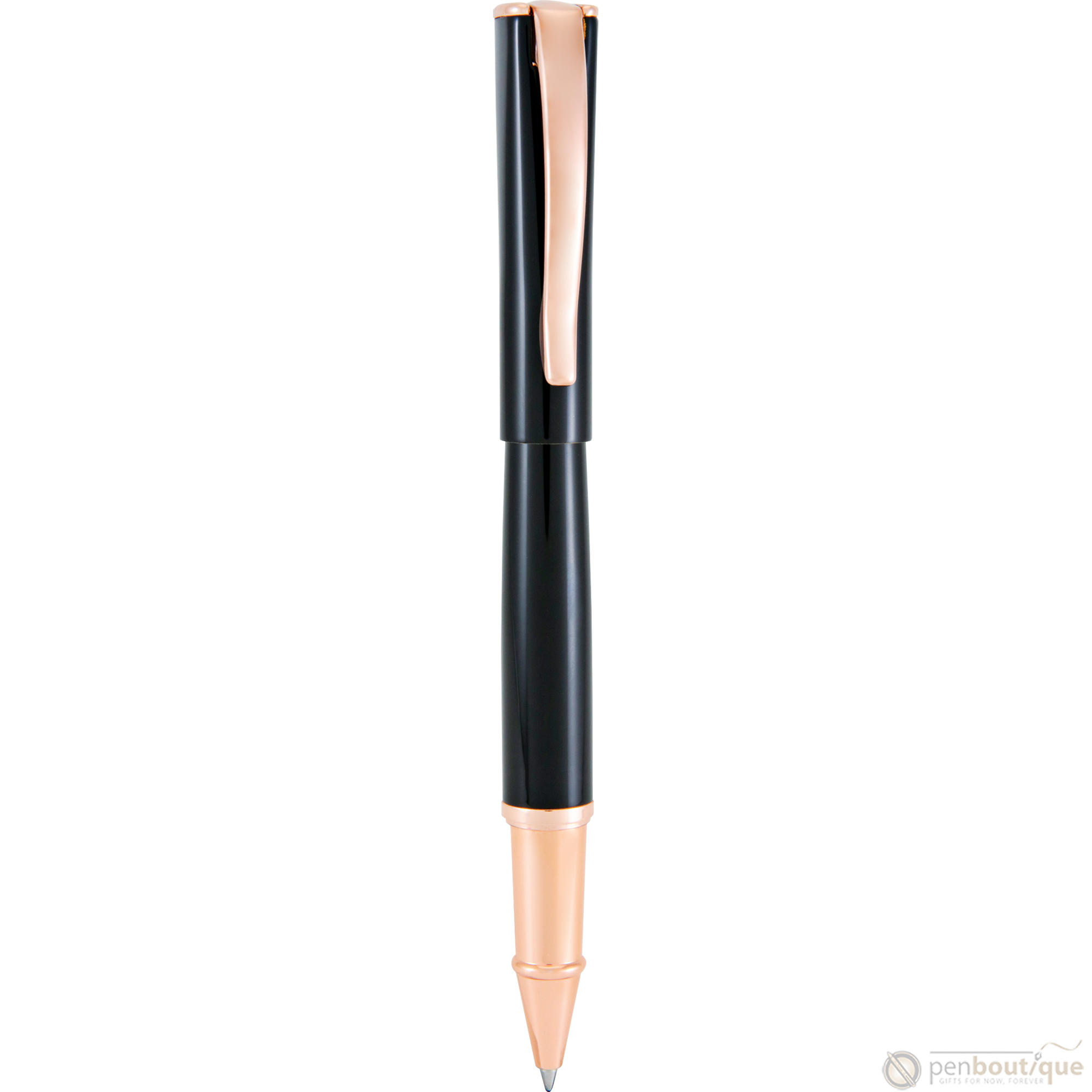 Monteverde Impressa Black with Rose Gold Trim Rollerball Pen-Pen Boutique Ltd