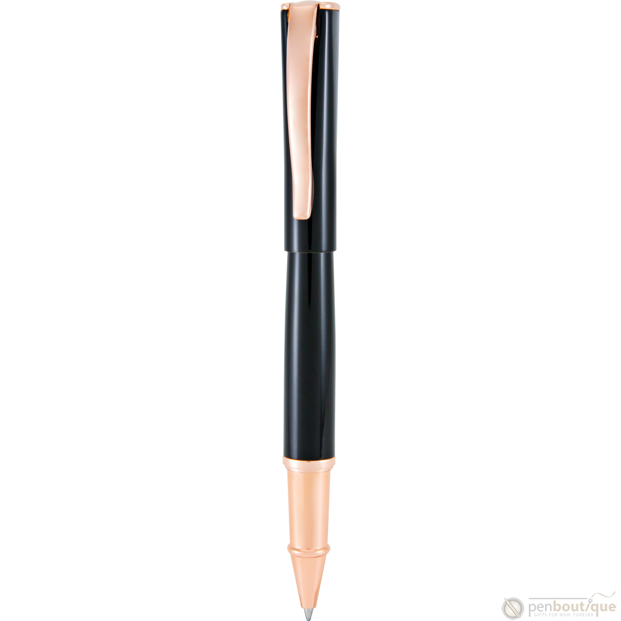 Monteverde Impressa Black with Rose Gold Trim Rollerball Pen-Pen Boutique Ltd
