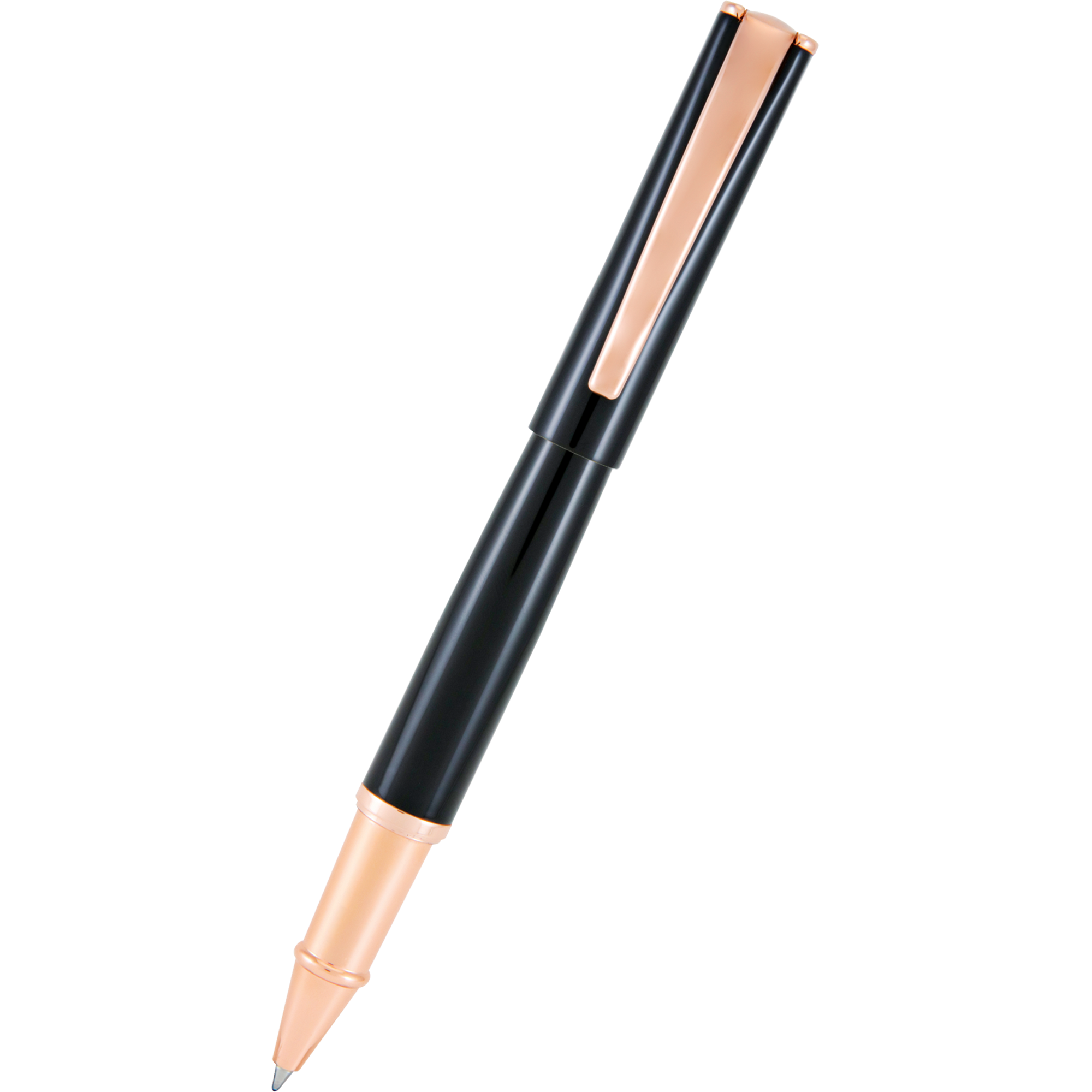 Monteverde Impressa Black with Rose Gold Trim Rollerball Pen-Pen Boutique Ltd
