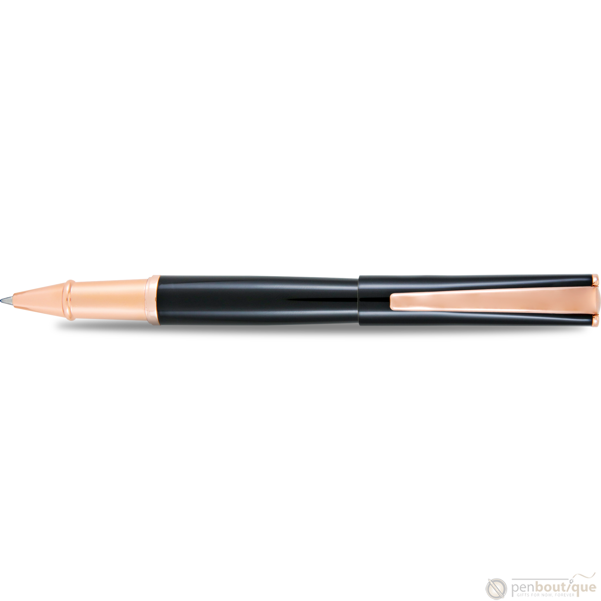 Monteverde Impressa Black with Rose Gold Trim Rollerball Pen-Pen Boutique Ltd