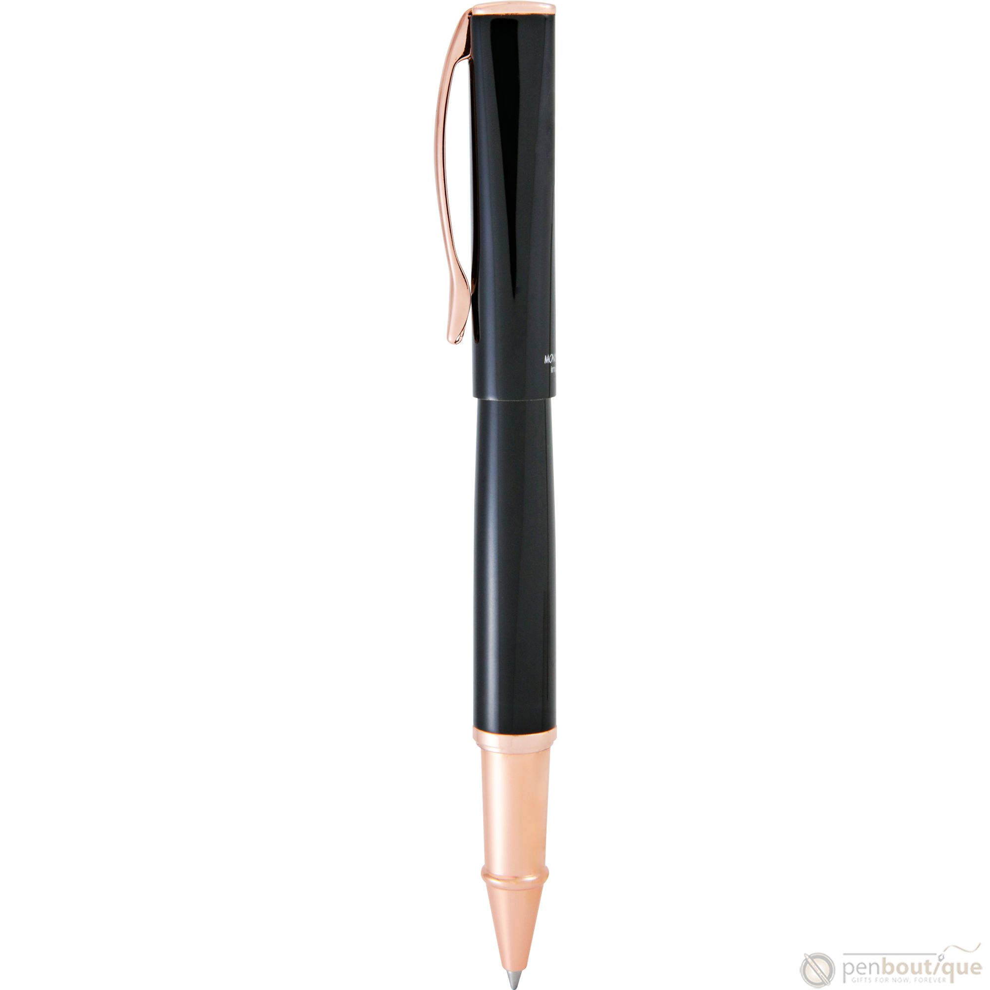 Monteverde Impressa Black with Rose Gold Trim Rollerball Pen-Pen Boutique Ltd