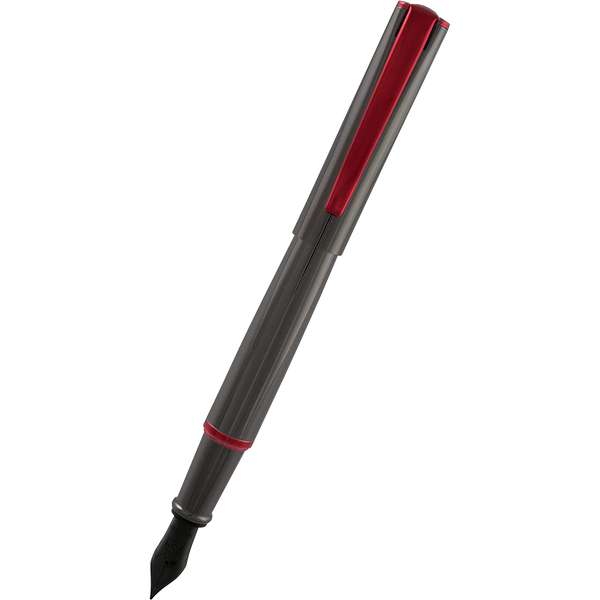 Monteverde Impressa Gun Metal with Red Trim Fountain Pen-Pen Boutique Ltd
