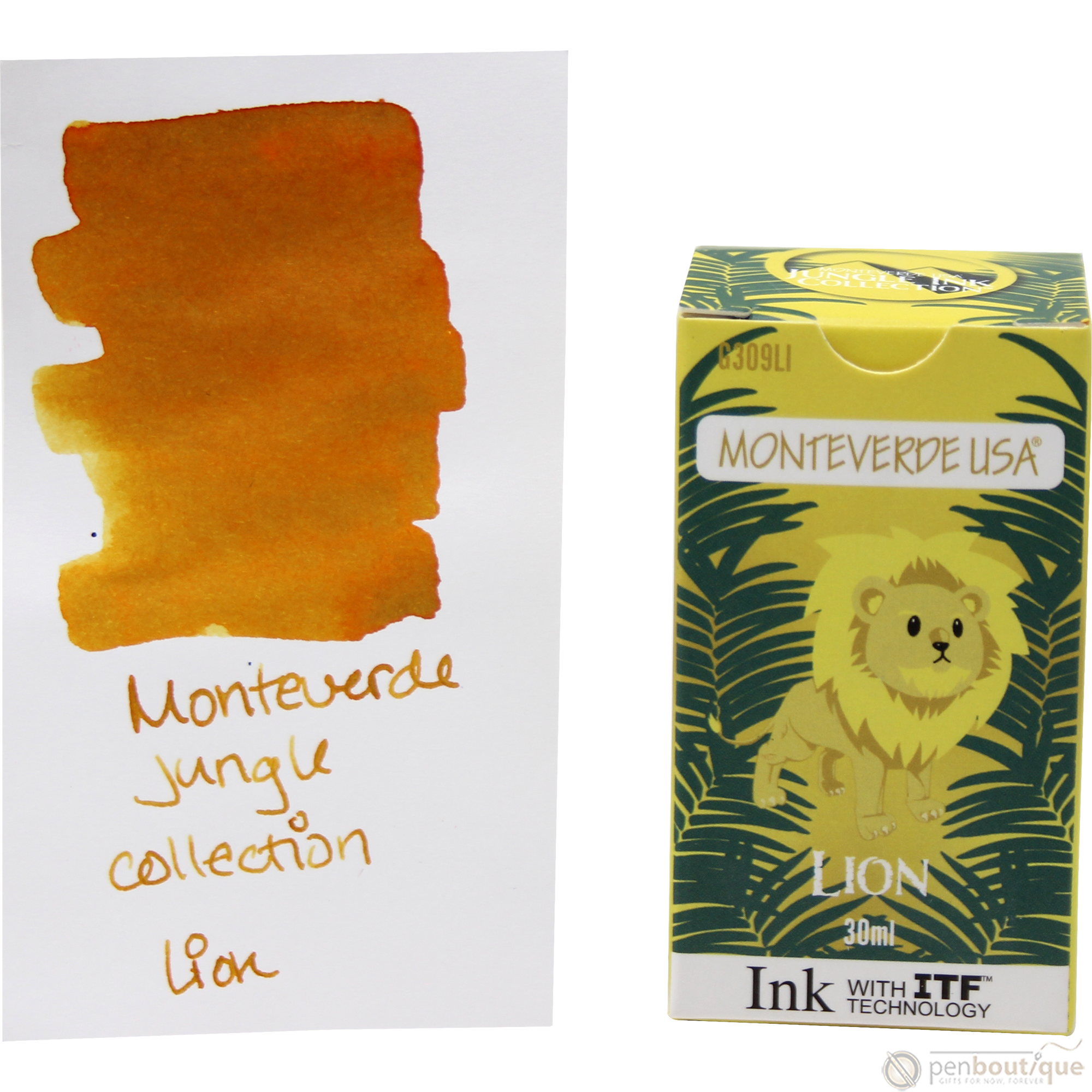 Monteverde Ink Bottle - Jungle Lion (Yellow) - 30 ml-Pen Boutique Ltd