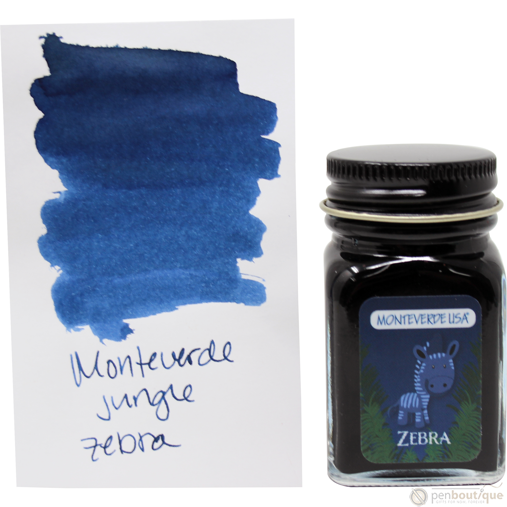Monteverde Ink Bottle - Jungle Zebra (Blue) - 30 ml - Pen Boutique Ltd