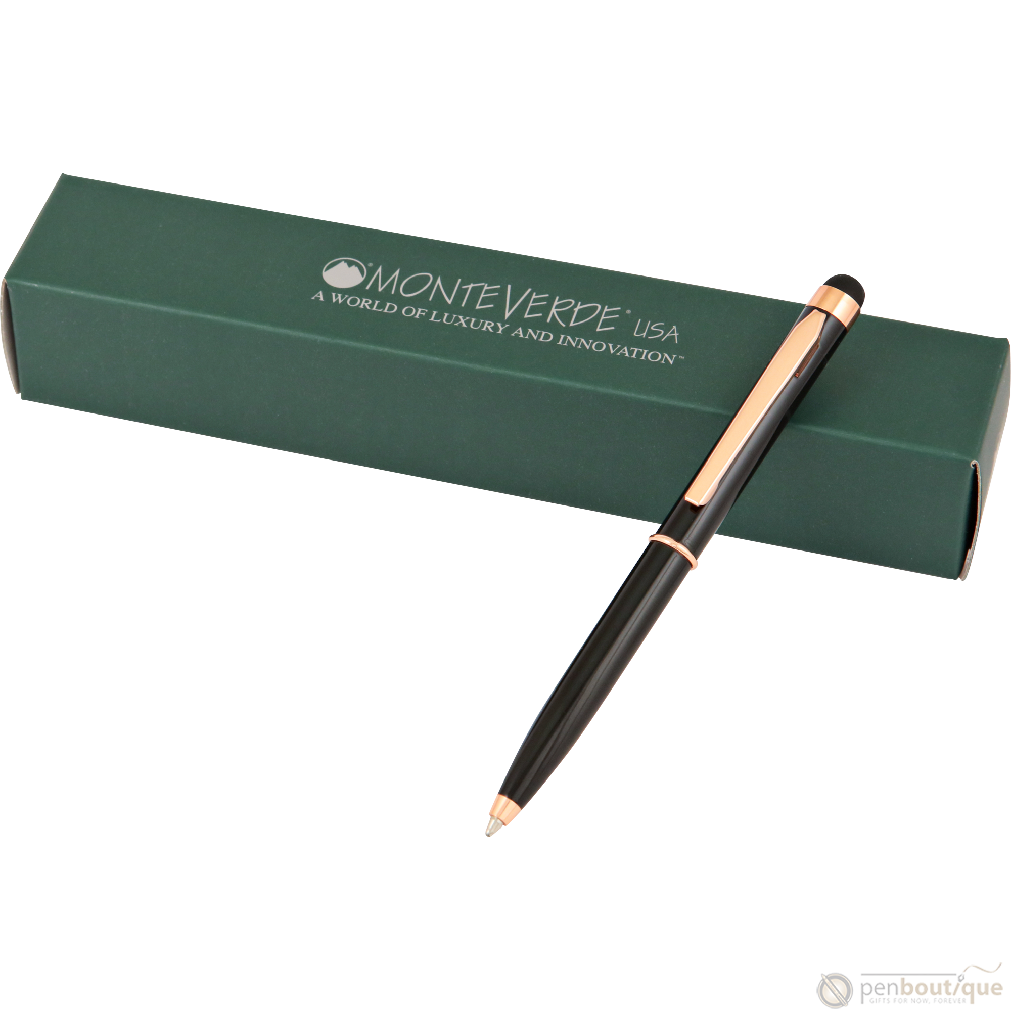 Monteverde Poquito Stylus Ballpoint Pen - Black Attire-Pen Boutique Ltd