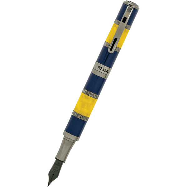 Monteverde Regatta Sport Fountain Pen In Blue/Yellow - Broad Point - NEW In Box | UK