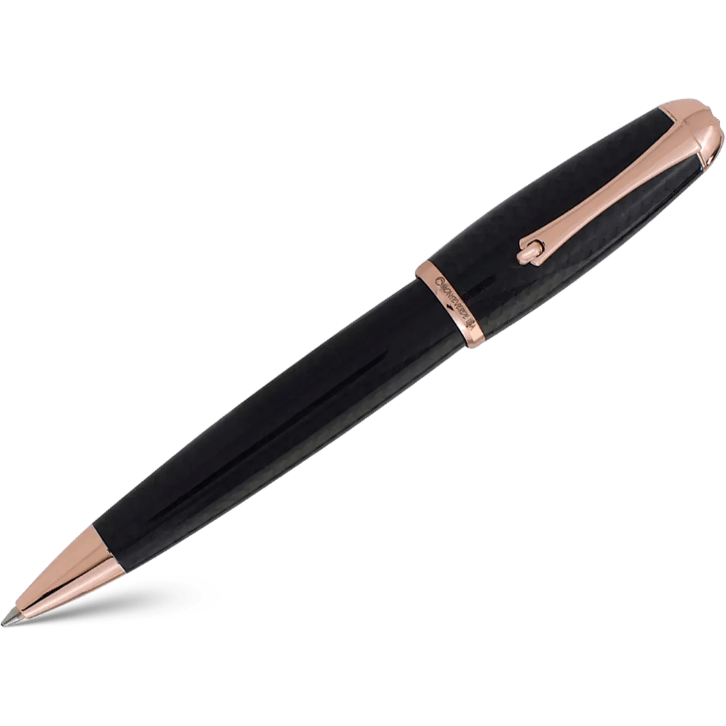 Monteverde Super Mega Ballpoint Pen - Carbon Fiber - Rosegold-Pen Boutique Ltd