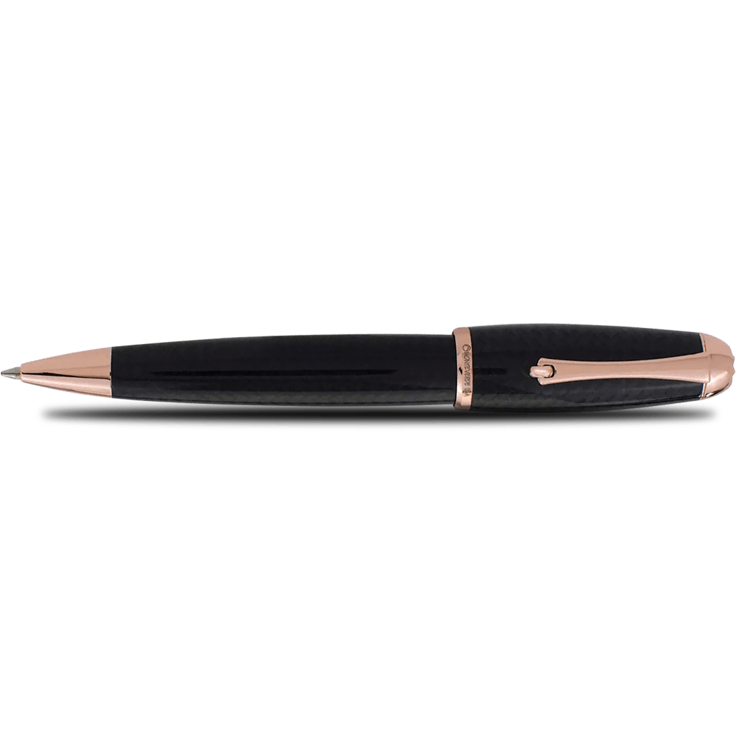 Monteverde Super Mega Ballpoint Pen - Carbon Fiber - Rosegold-Pen Boutique Ltd