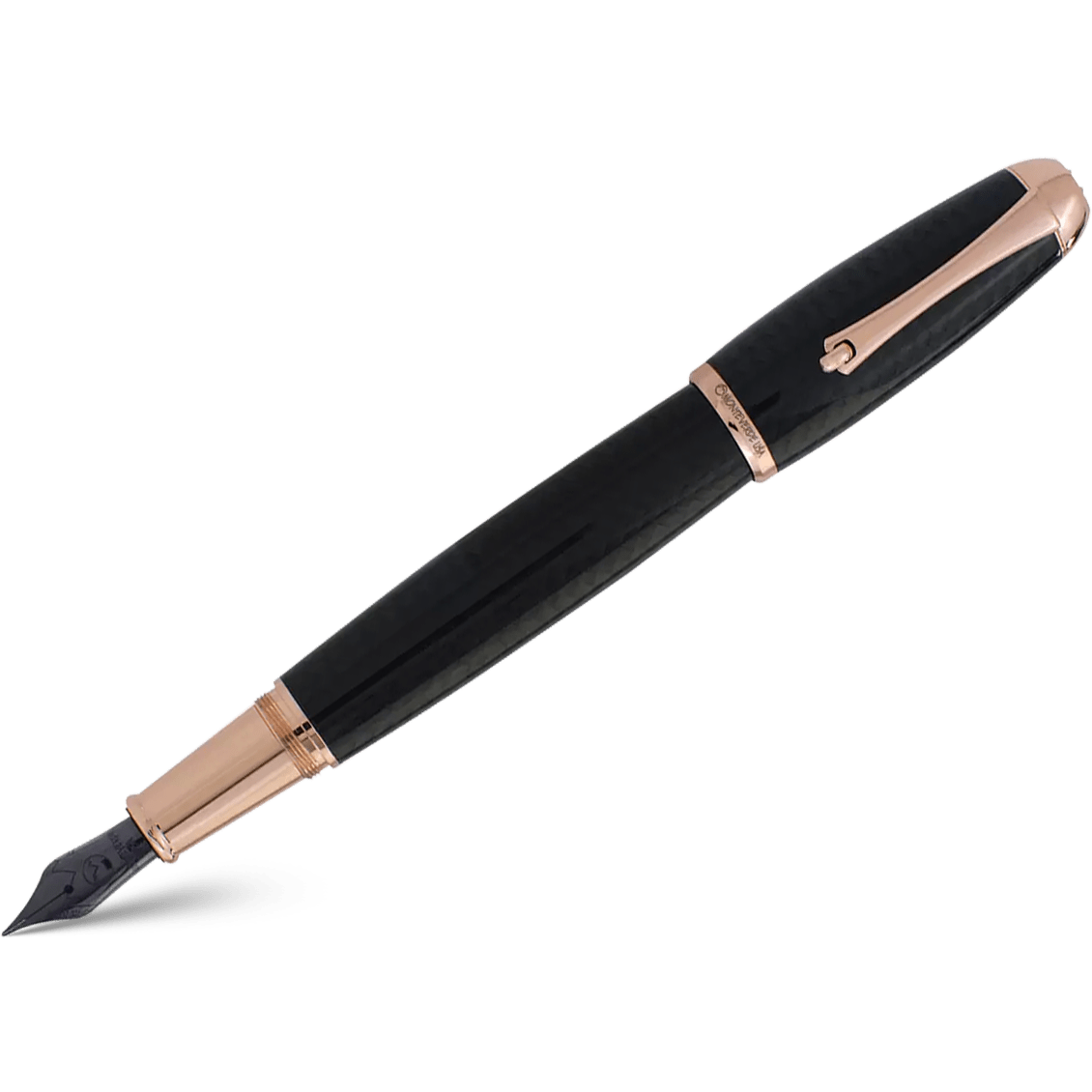 Monteverde Super Mega Fountain Pen - Carbon Fiber - Rosegold-Pen Boutique Ltd