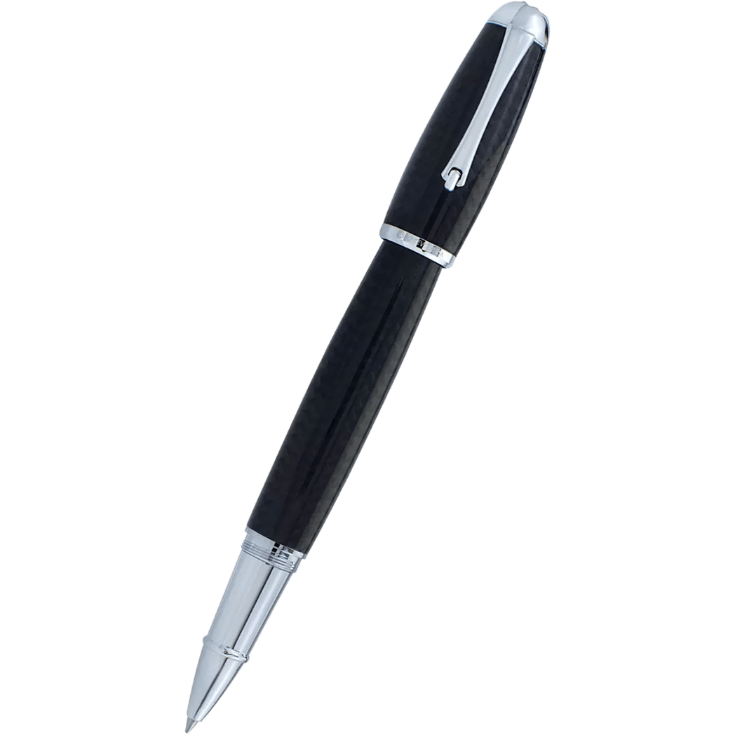 Monteverde Super Mega Rollerball Pen - Carbon Fiber - Chrome-Pen Boutique Ltd