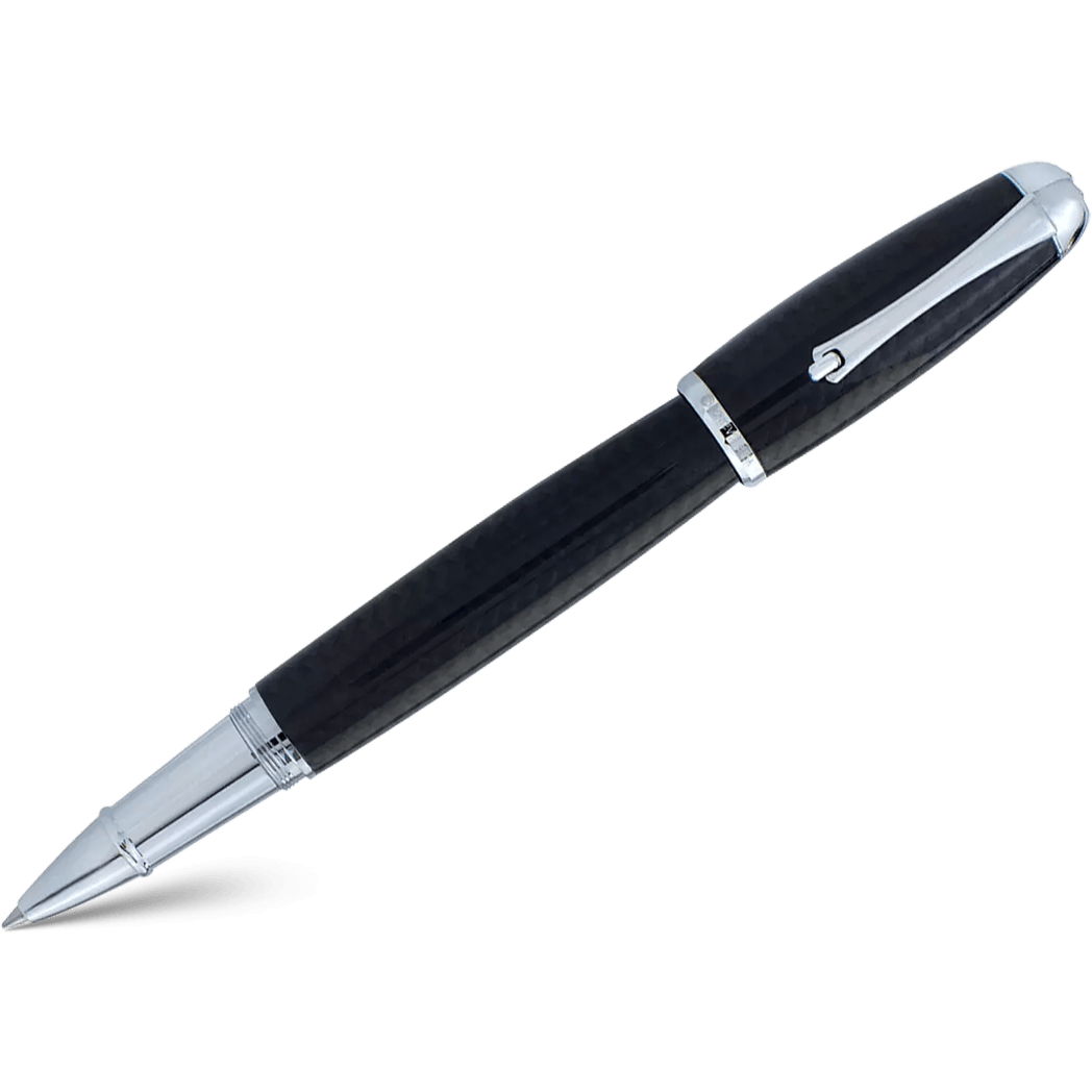 Monteverde Super Mega Rollerball Pen - Carbon Fiber - Chrome-Pen Boutique Ltd
