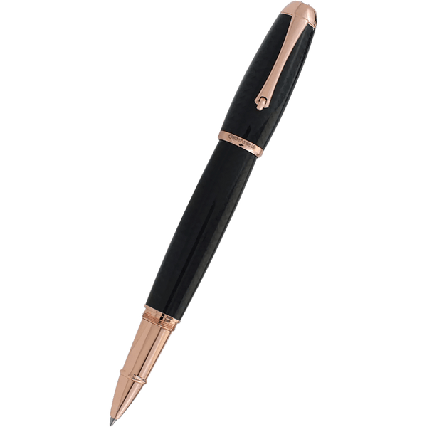Monteverde Super Mega Rollerball Pen - Carbon Fiber - Rosegold-Pen Boutique Ltd