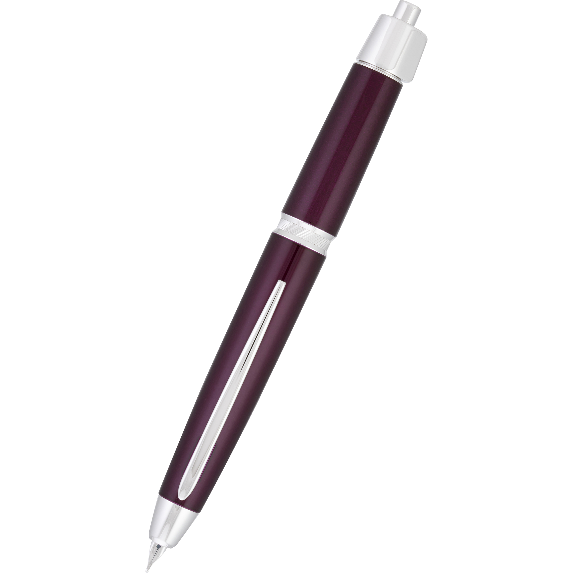 Pilot Vanishing Point LS Fountain Pen - Burgundy - Rhodium Trim-Pen Boutique Ltd