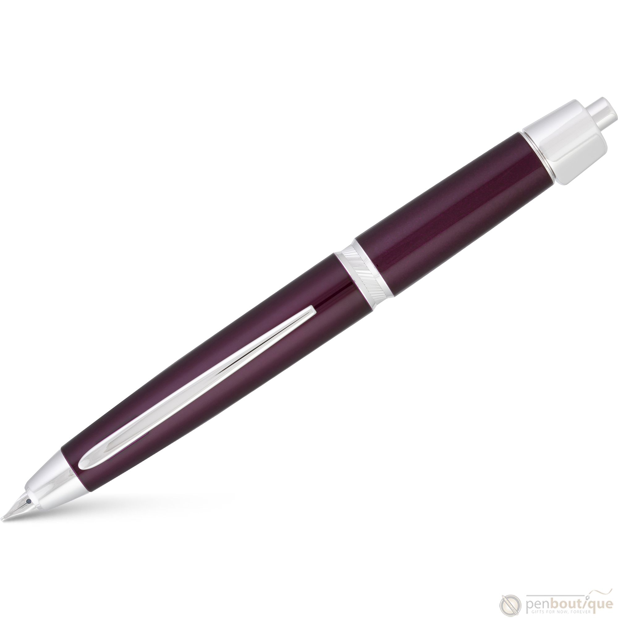 Pilot Vanishing Point LS Fountain Pen - Burgundy - Rhodium Trim-Pen Boutique Ltd