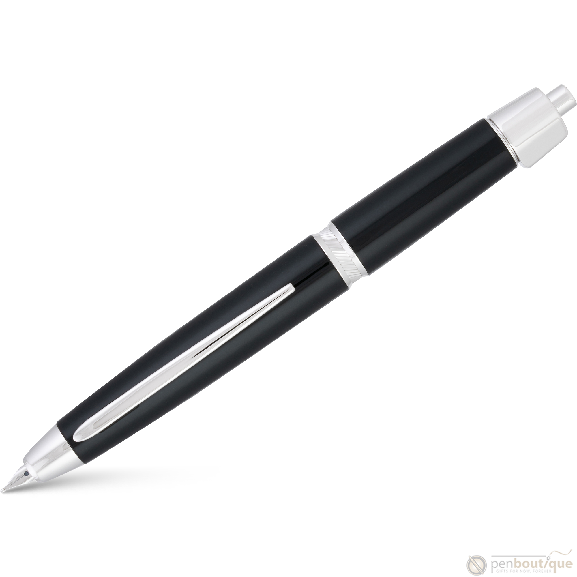 Pilot Vanishing Point LS Fountain Pen - Black - Rhodium Trim-Pen Boutique Ltd