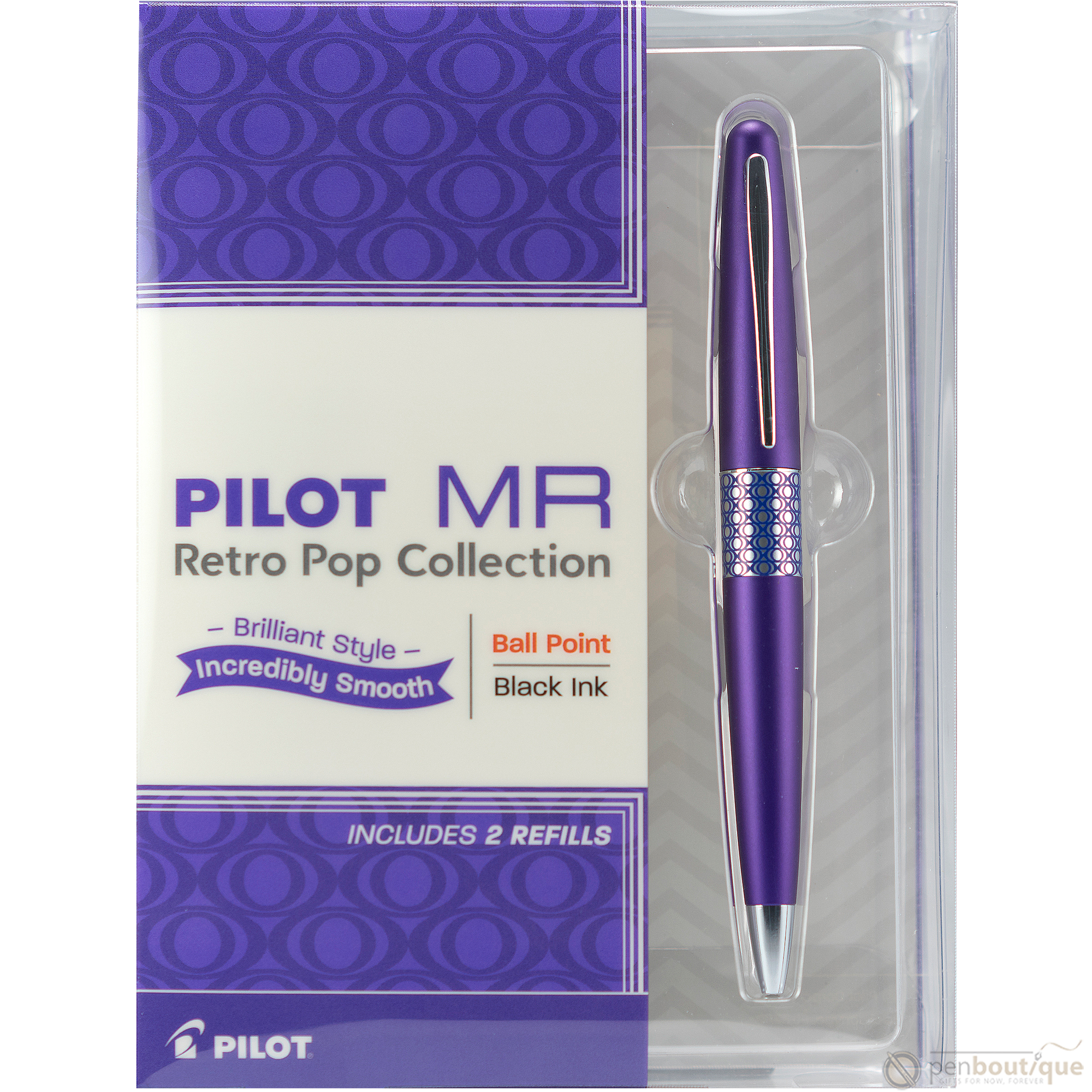 Pilot Ballpoint Pen - MR Collection - Retro Pop - Purple-Pen Boutique Ltd