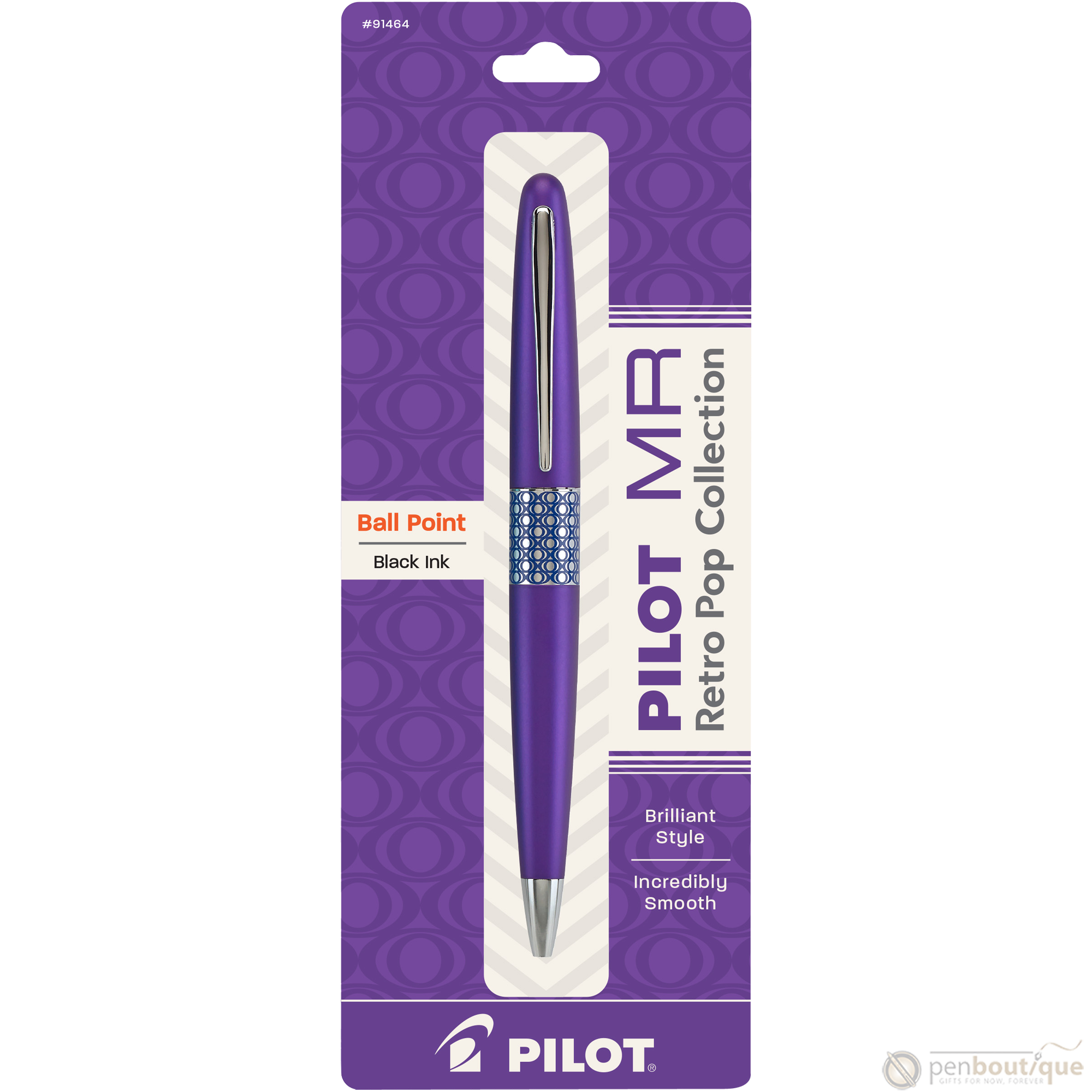Pilot Ballpoint Pen - MR Collection - Retro Pop - Purple-Pen Boutique Ltd