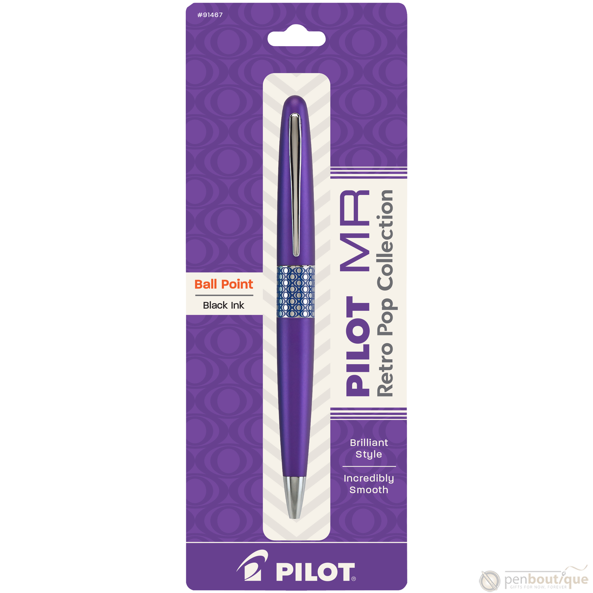 Pilot Ballpoint Pen - MR Collection - Retro Pop - Purple-Pen Boutique Ltd