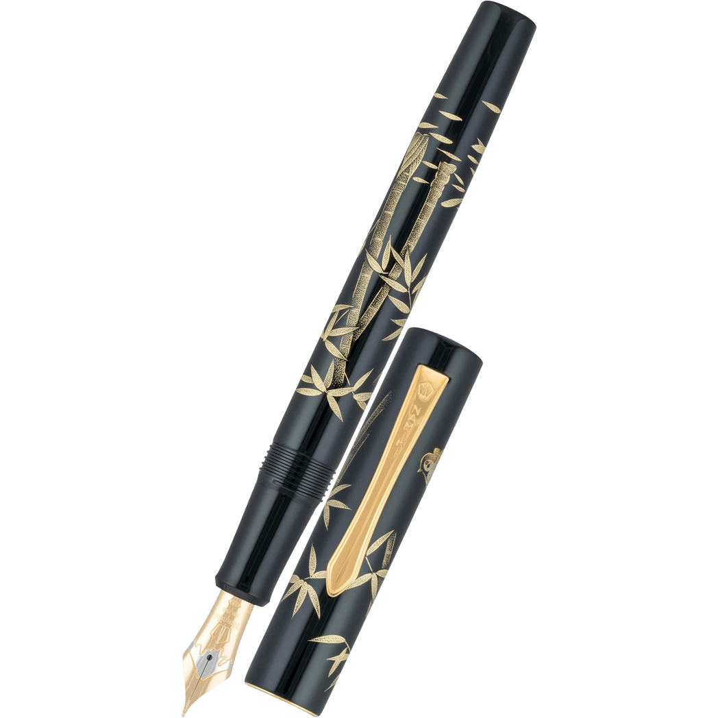 Namiki Yukari Fountain Pen - Chinkin Bamboo and Sparrow-Pen Boutique Ltd