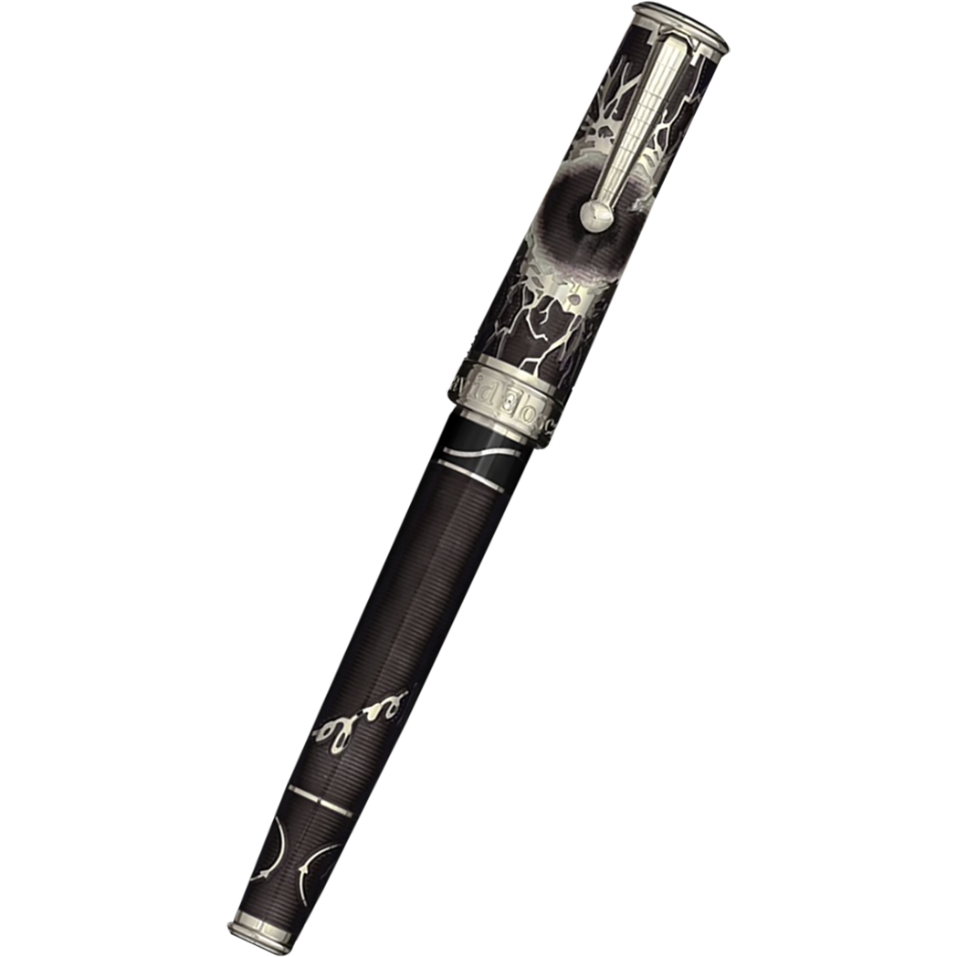 David Oscarson Tesla Rollerball Pen - Translucent Black - Silver Trim-Pen Boutique Ltd