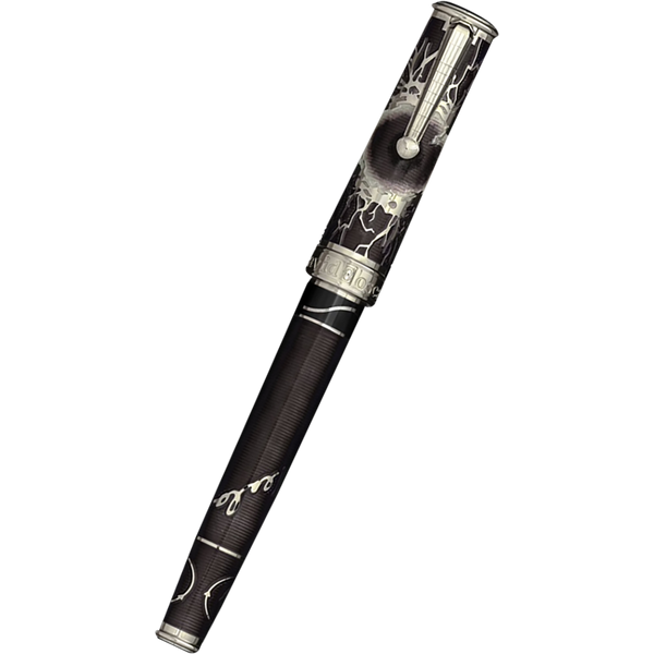David Oscarson Tesla Rollerball Pen - Translucent Black - Silver Trim-Pen Boutique Ltd