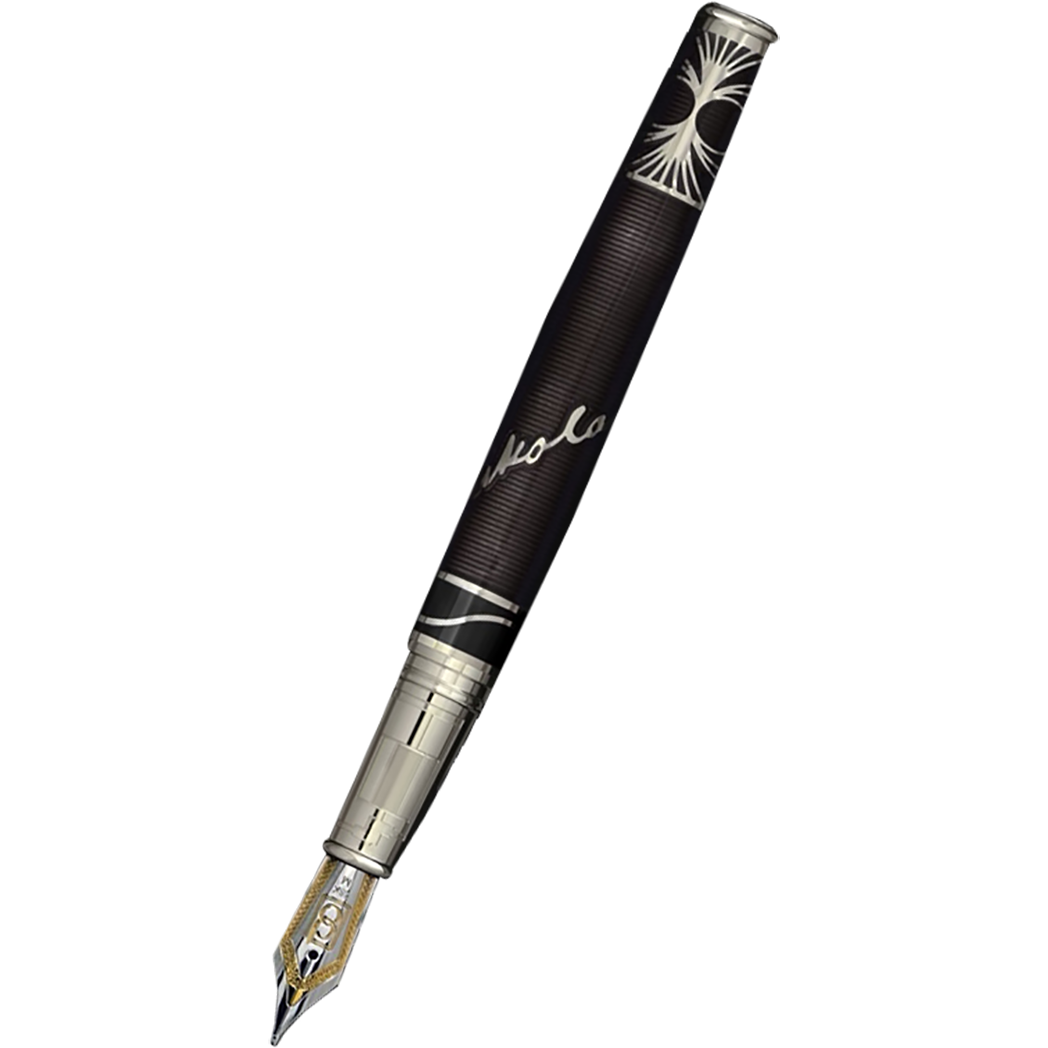 David Oscarson Tesla Fountain Pen - Translucent Black - Silver Trim-Pen Boutique Ltd
