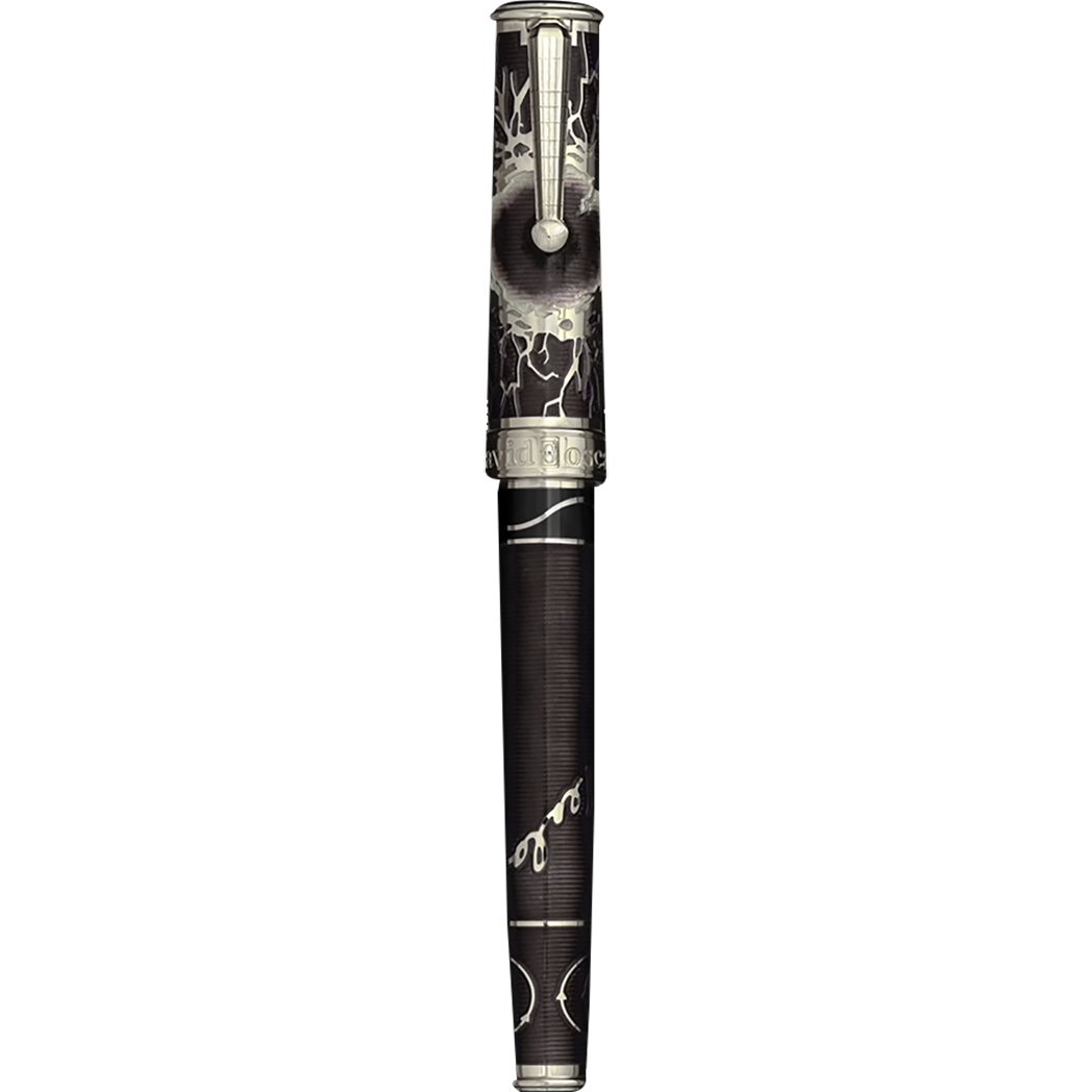 David Oscarson Tesla Fountain Pen - Translucent Black - Silver Trim-Pen Boutique Ltd