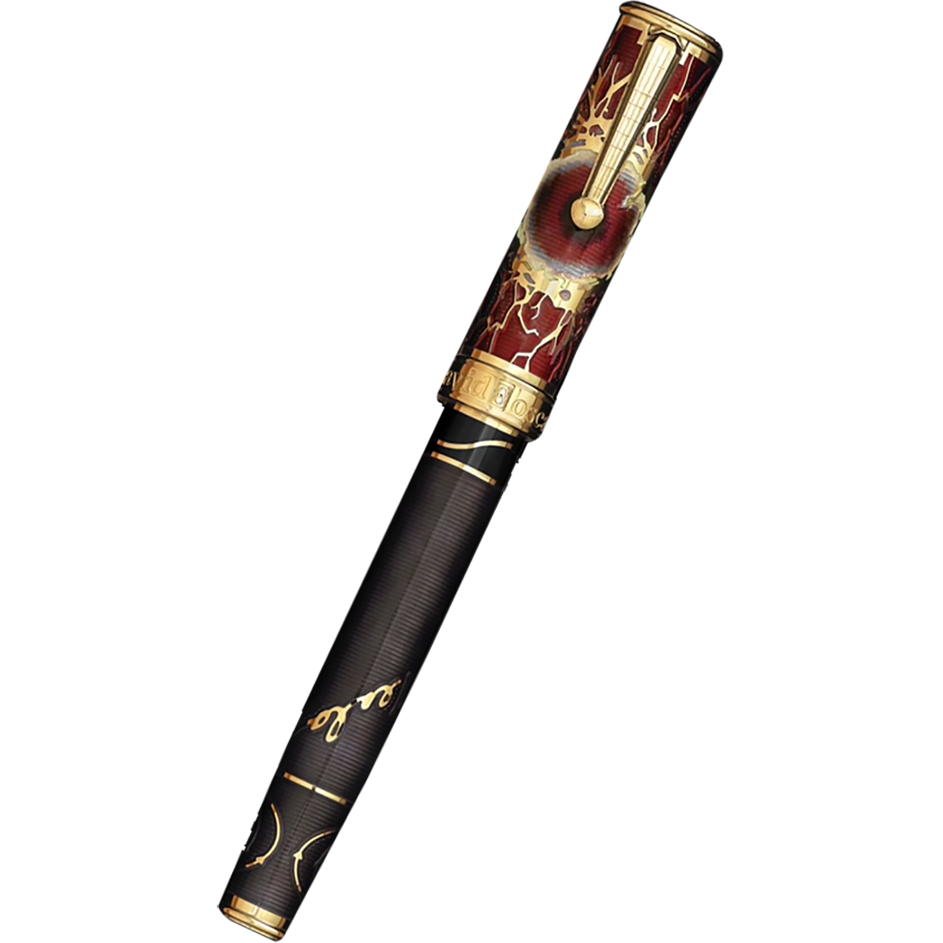 David Oscarson Tesla Rollerball Pen - Translucent Black - Gold Trim-Pen Boutique Ltd