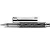 Otto Hutt Design 4 Rollerball Pen - Black Wave - Platinum Trim-Pen Boutique Ltd