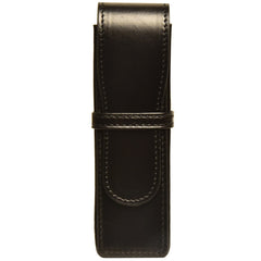 Aston Leather Black Box Style Double Pen Case-Pen Boutique Ltd