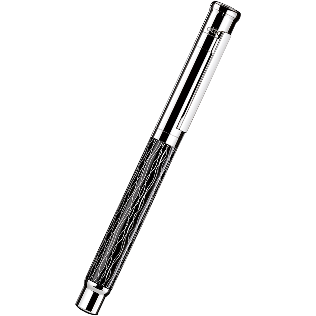 Otto Hutt Design 4 Fountain Pen - Black Wave - 18K Gold Nib-Pen Boutique Ltd
